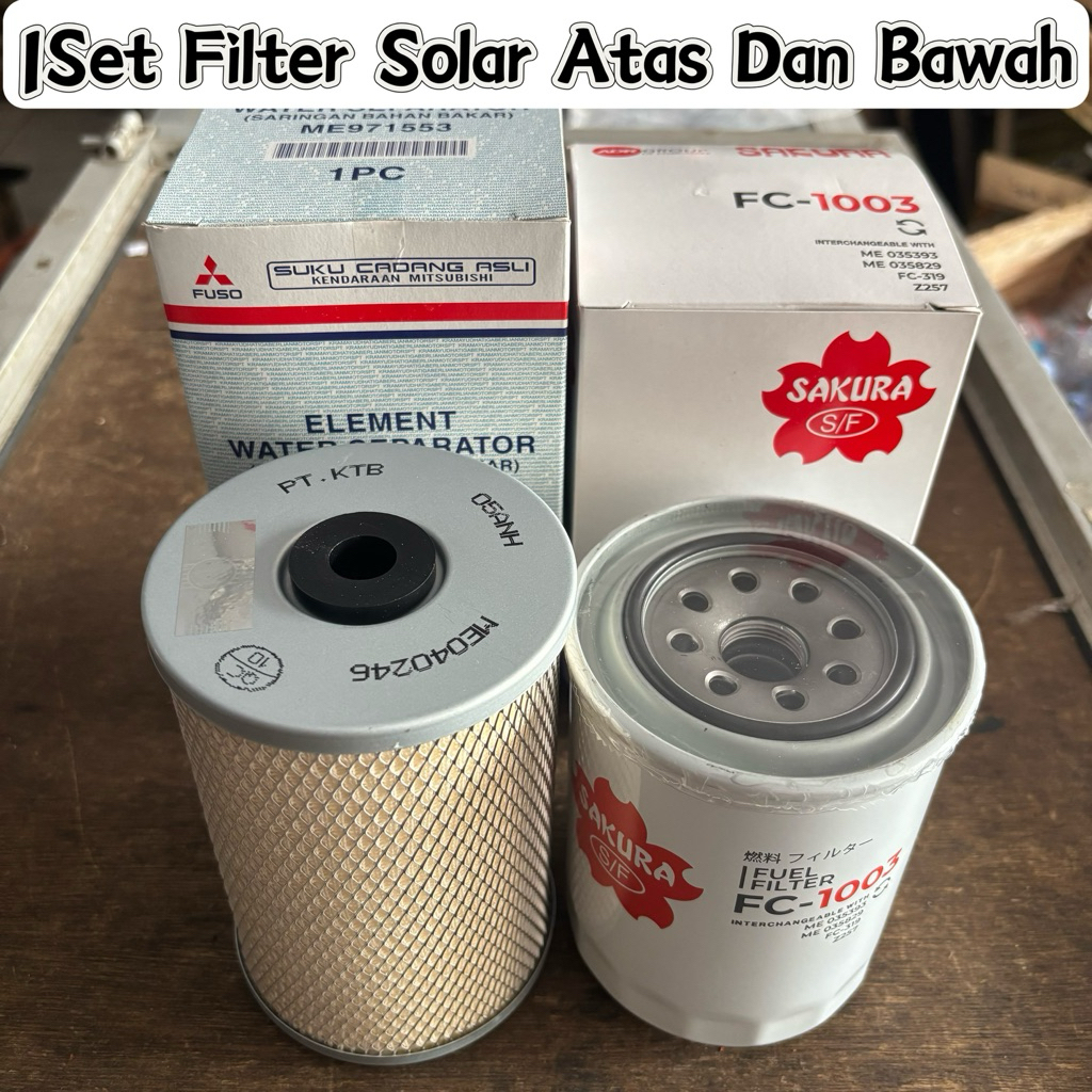 Set Filter Solar Atas dan Bawah Canter Ori KTB dan Sakura Fc1003 Filter Solar Atas Sakura Filter sol