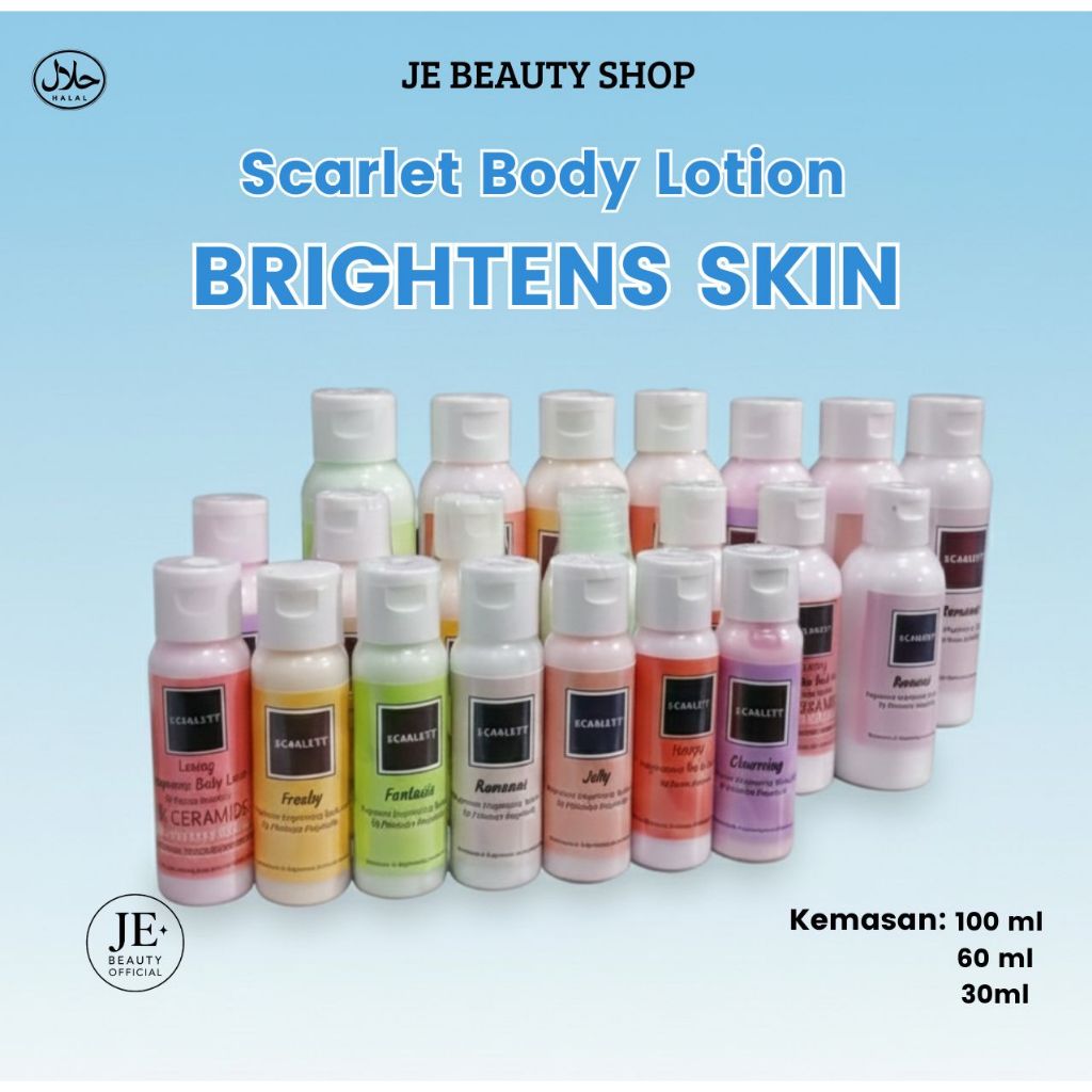 JE - Hand Body Lotion Scarlett 100ml 60ml 30ml Whitening Repack