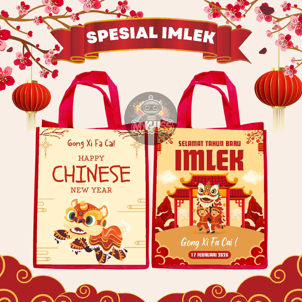 TAS HAMPERS IMLEK - Spunbond  tebal cocok untuk souvenir imlek - GOODIE BAG IMLEK