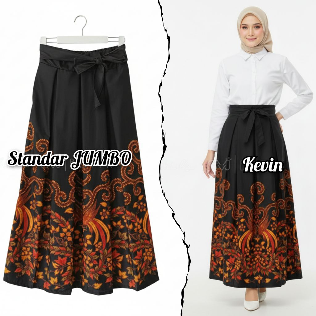 BATIKKEVIN~Rok Batik Payung Jumbo Panjang Lebar Dewasa Bawahan Batik Print Premium Sogan Rok Kondang