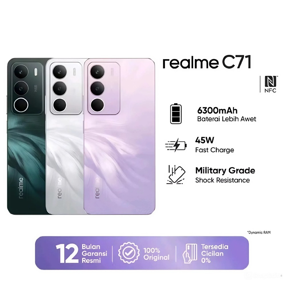 Realme C71 RAM 6GB | 128GB Garansi Resmi Realme