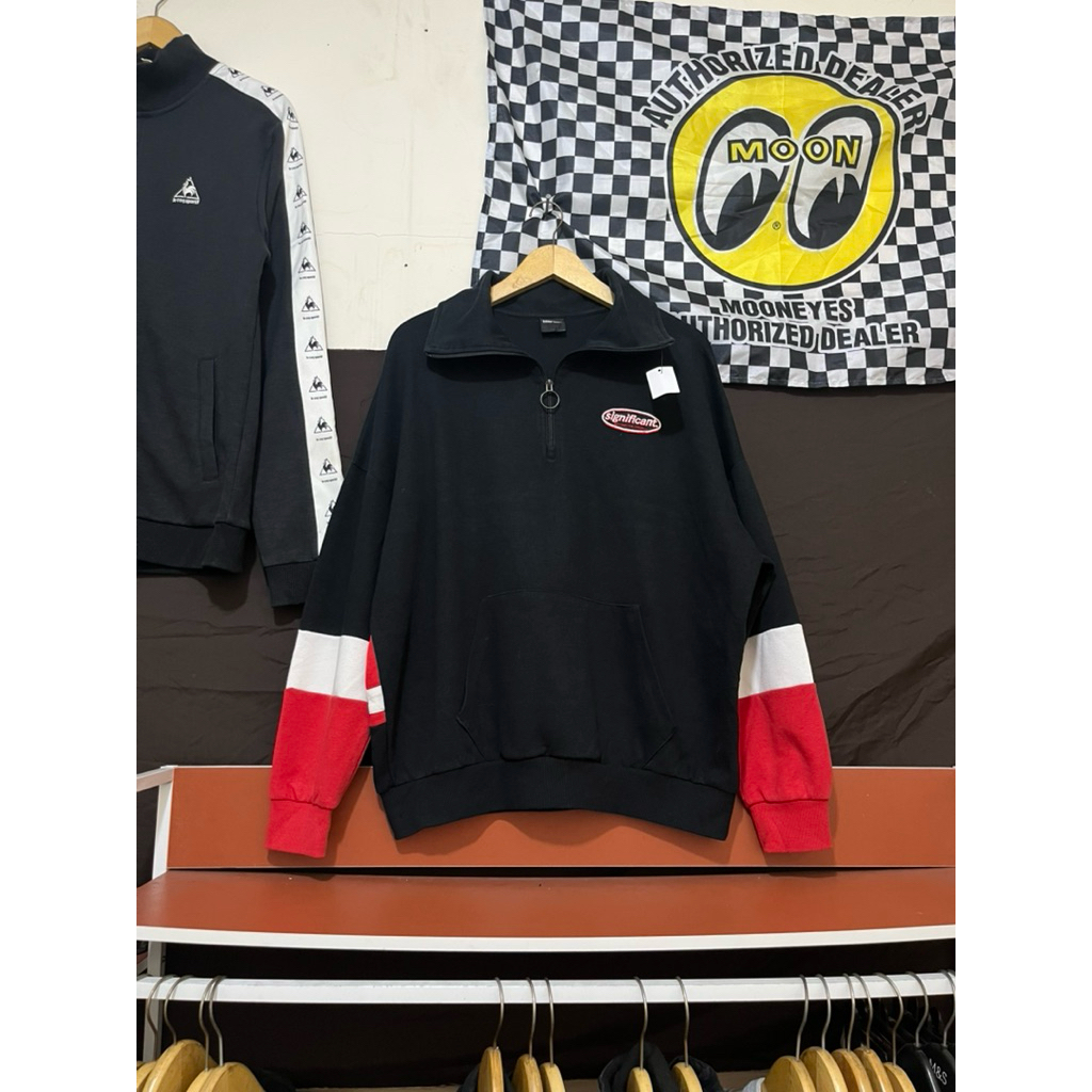 Crewneck HalfZipper Color Block