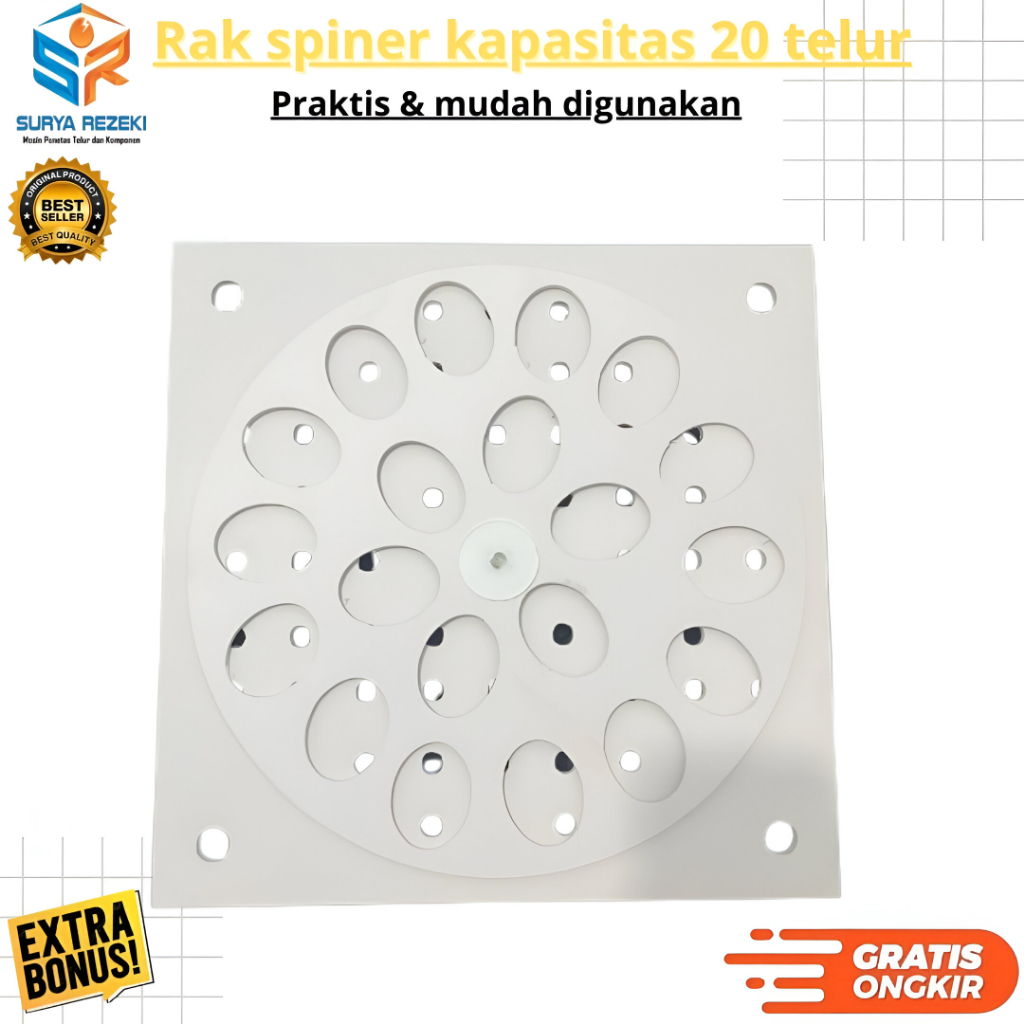 Rak spinner mesin penetas telur otomatis kapasitas 20 telur