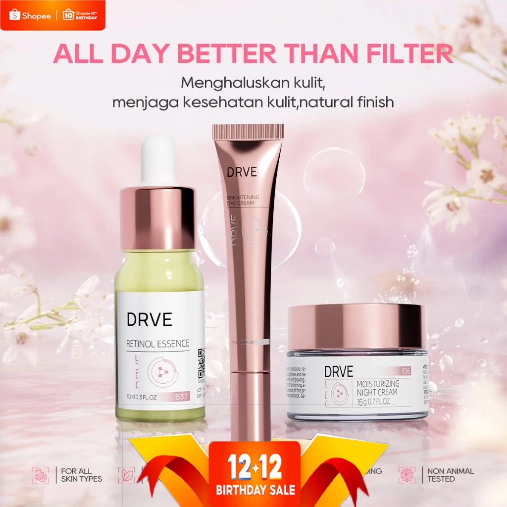 DRVE paket bundling 3in1 tampil cantik dengan kandungan Niaciamide untuk kulit sehat dan bersinar me