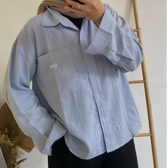 Rjr.co | RIBBON SHIRT Kemeja Basic Casual Crinkle Premium