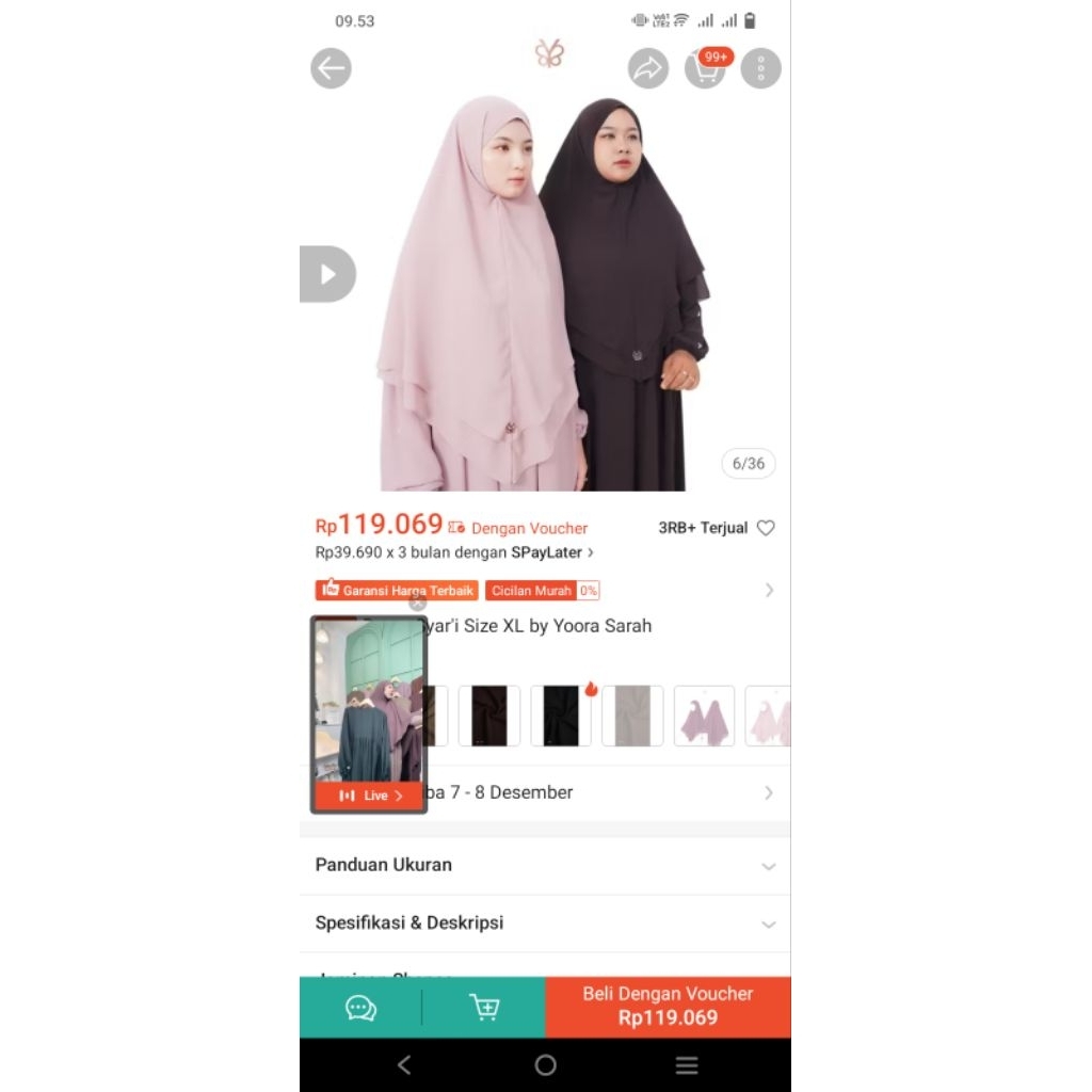 BERGO SYARI YOORA SARAH/PRELOVED