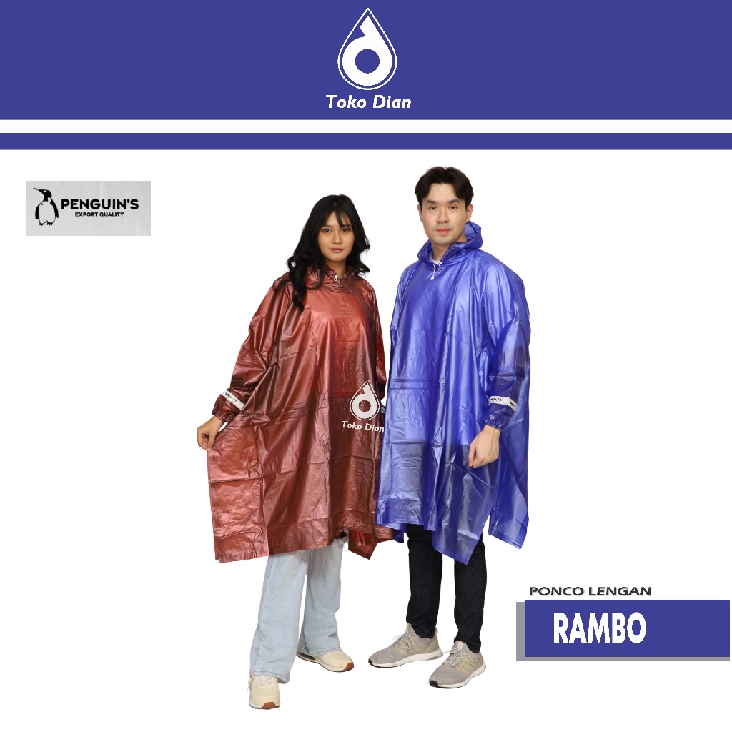 Jas Hujan Ponco Lengan Rambo Pinguin