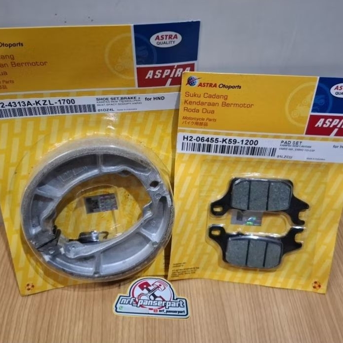KAMPAS REM CAKRAM DEPAN /DISC PAD CAKRAM//BELAKANG TROMOL HONDA GENIO BEAT NEW FI ESP DELUX/DELUXE 2