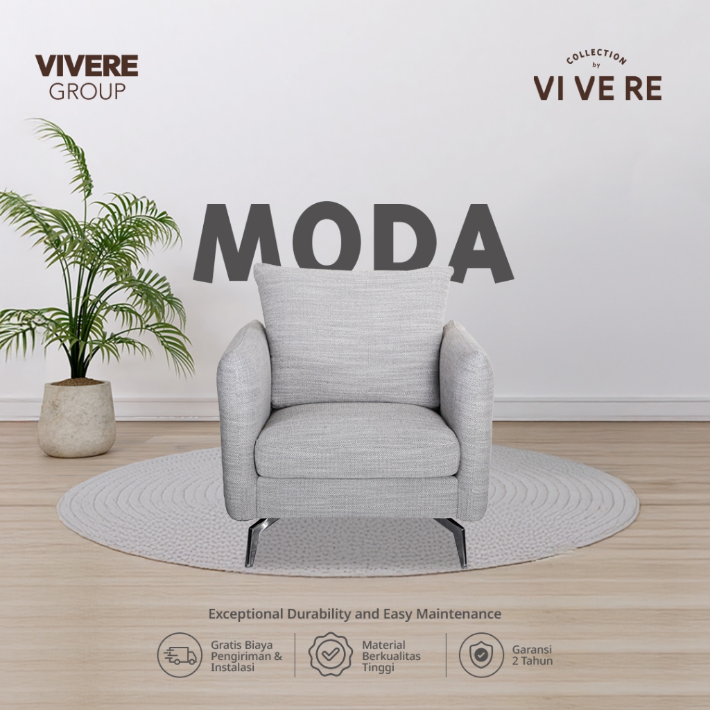 VIVERE Moda Sofa 1 Seater - Sofa Ruang Tamu