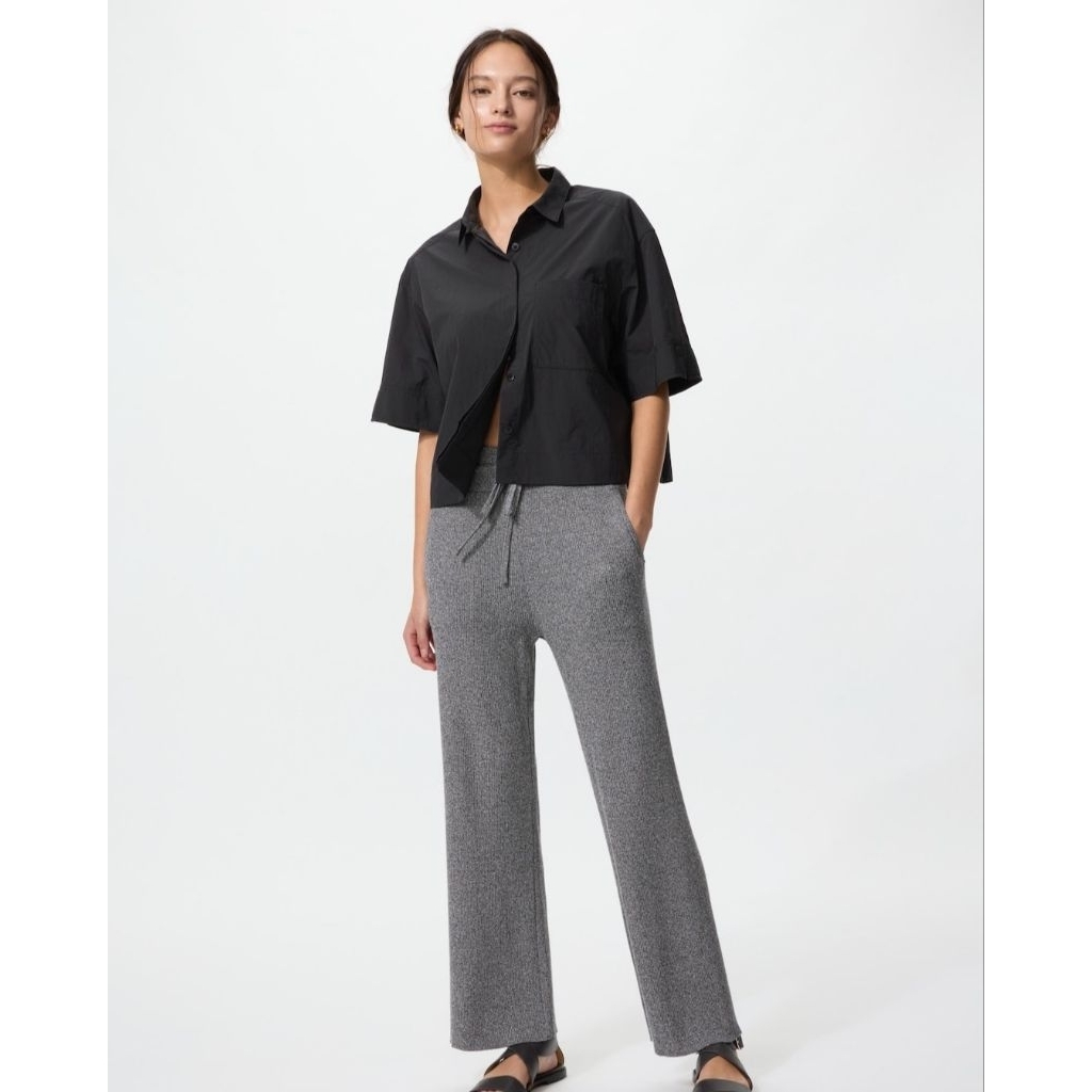 UNIQLO CELANA PANJANG WANITA CELANA RAJUT RIBBED WASHABLE ( MATCHING SET )