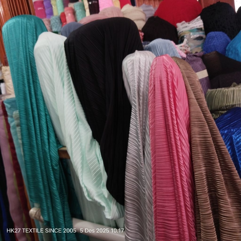 HARGA/0,5 M | KAIN HYGET PLISKET | KAIN HAYGET METALIK GLOSSY | KAIN PLEATS PREMIUM | BAHAN PLEATS