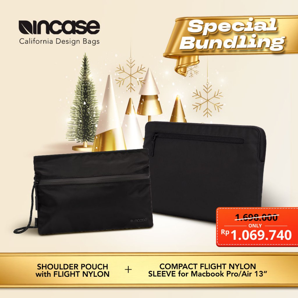 BUNDLING SPECIAL AKHIR TAHUN  – INCASE SLEEVE FOR MBP/MBA 13” COMPACT FLIGHT NYLON GRATIS INCASE SHO