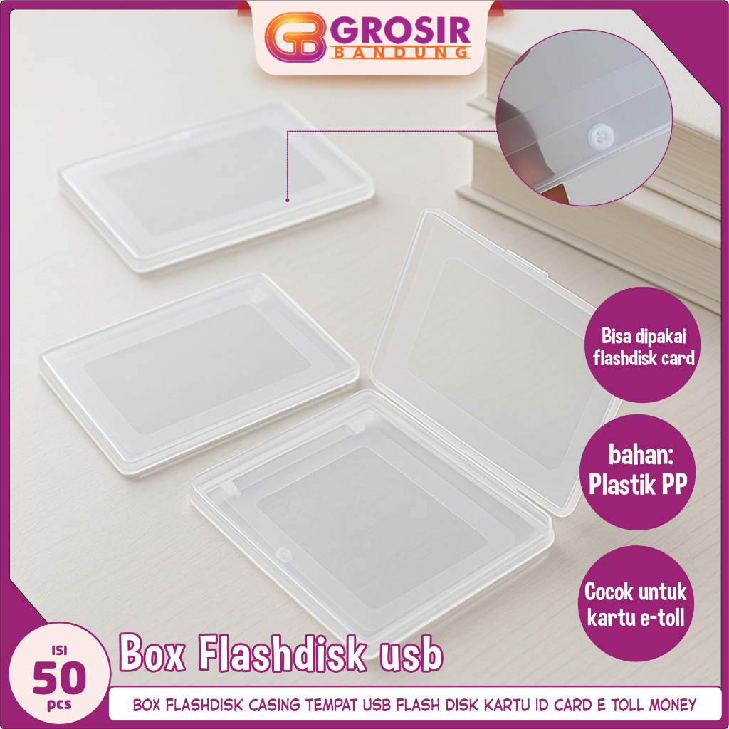[ISI 50]Box Flashdisk Casing Tempat USB Flash Disk Kartu ID Card E Toll Money