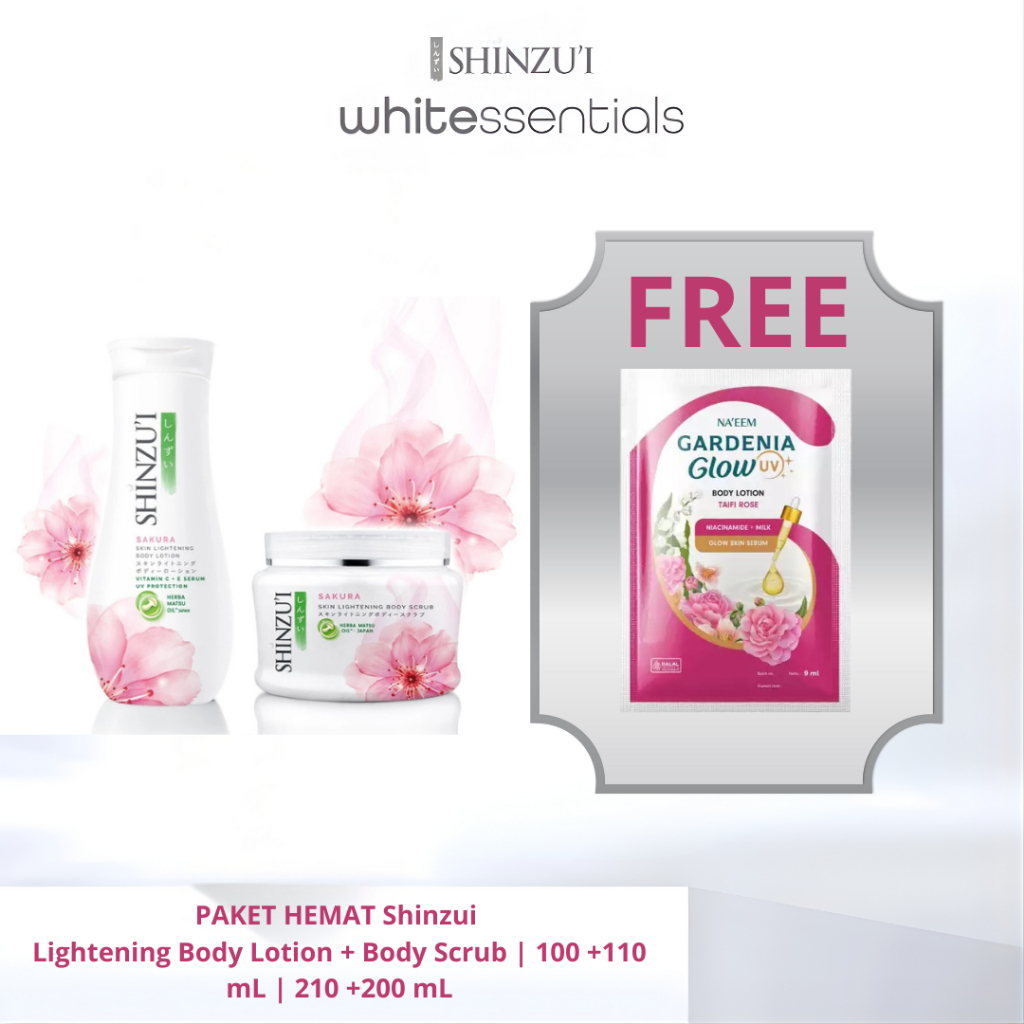 WAWA - [FREE GIFT PAKET HEMAT] SHINZUI Lightening Body Lotion + Body Scrub | 100 +110 mL | 210 +200 