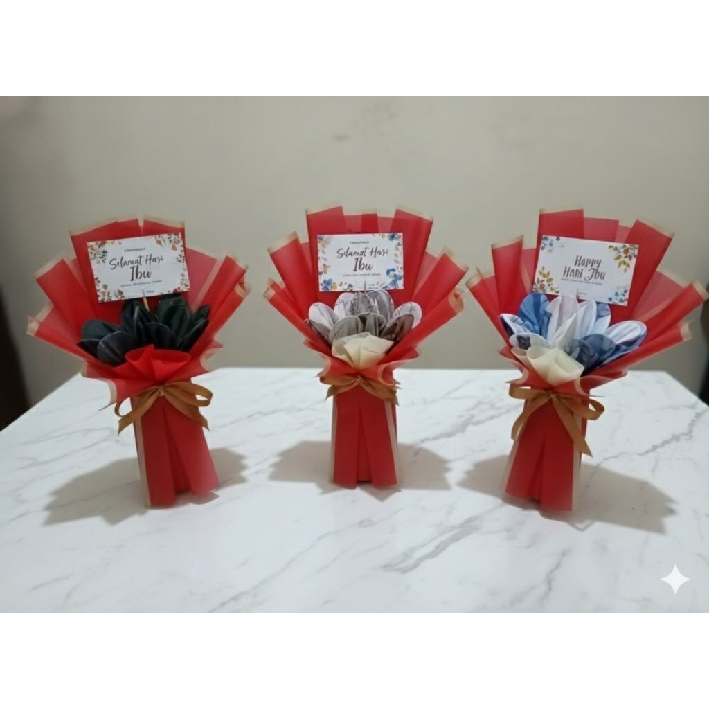 Buket Hijab Segiempat Model Bunga Kado Spesial Hadiah Hari Ibu