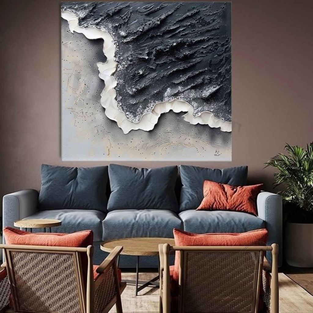 lukisan abstrak modern minimalis