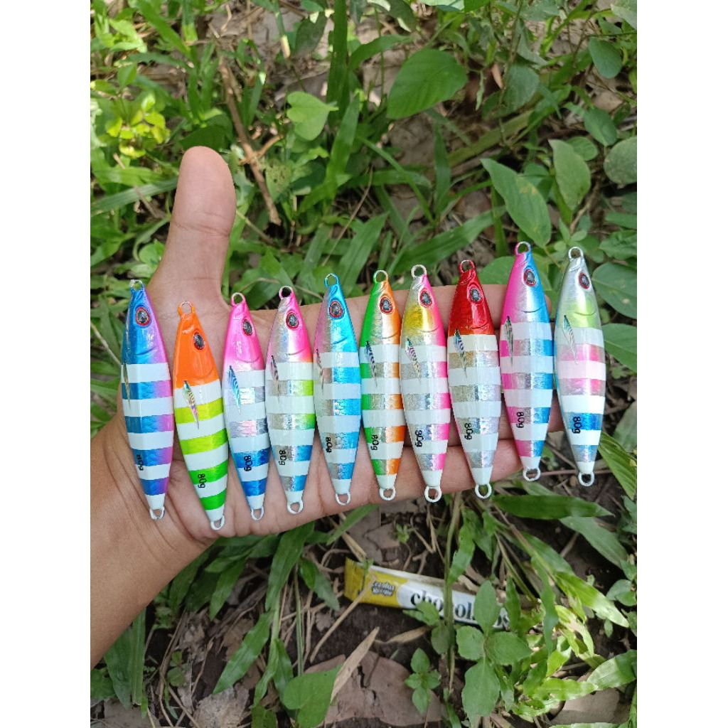 Koika 80 Gram Lure - Umpan Metal Jig dengan Gid Menyala dalam Gelap Cetakan CNC Top Clear Kualitas K