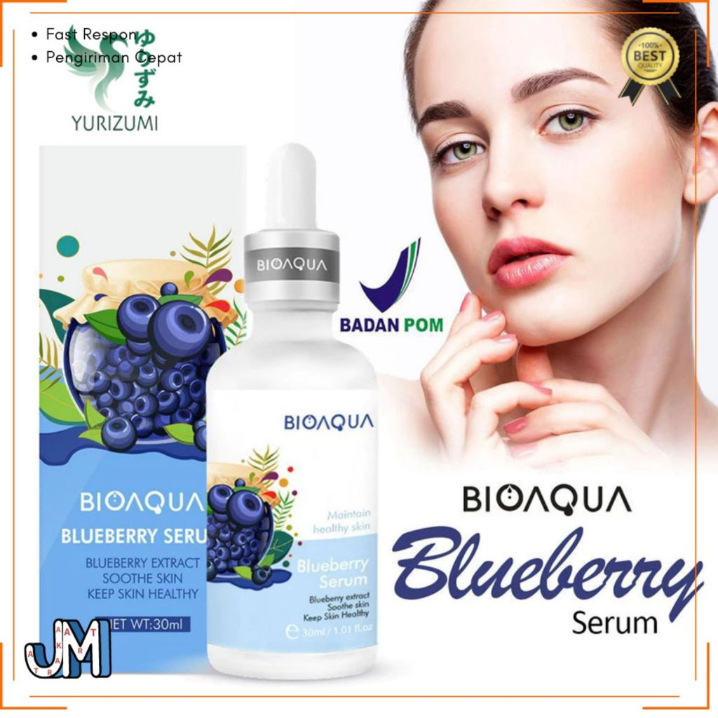 JKTM Serum Wajah Bioaqua Blueberry Essence Serum Glowing Anti Penuaan Dini dan Anti Jerawat