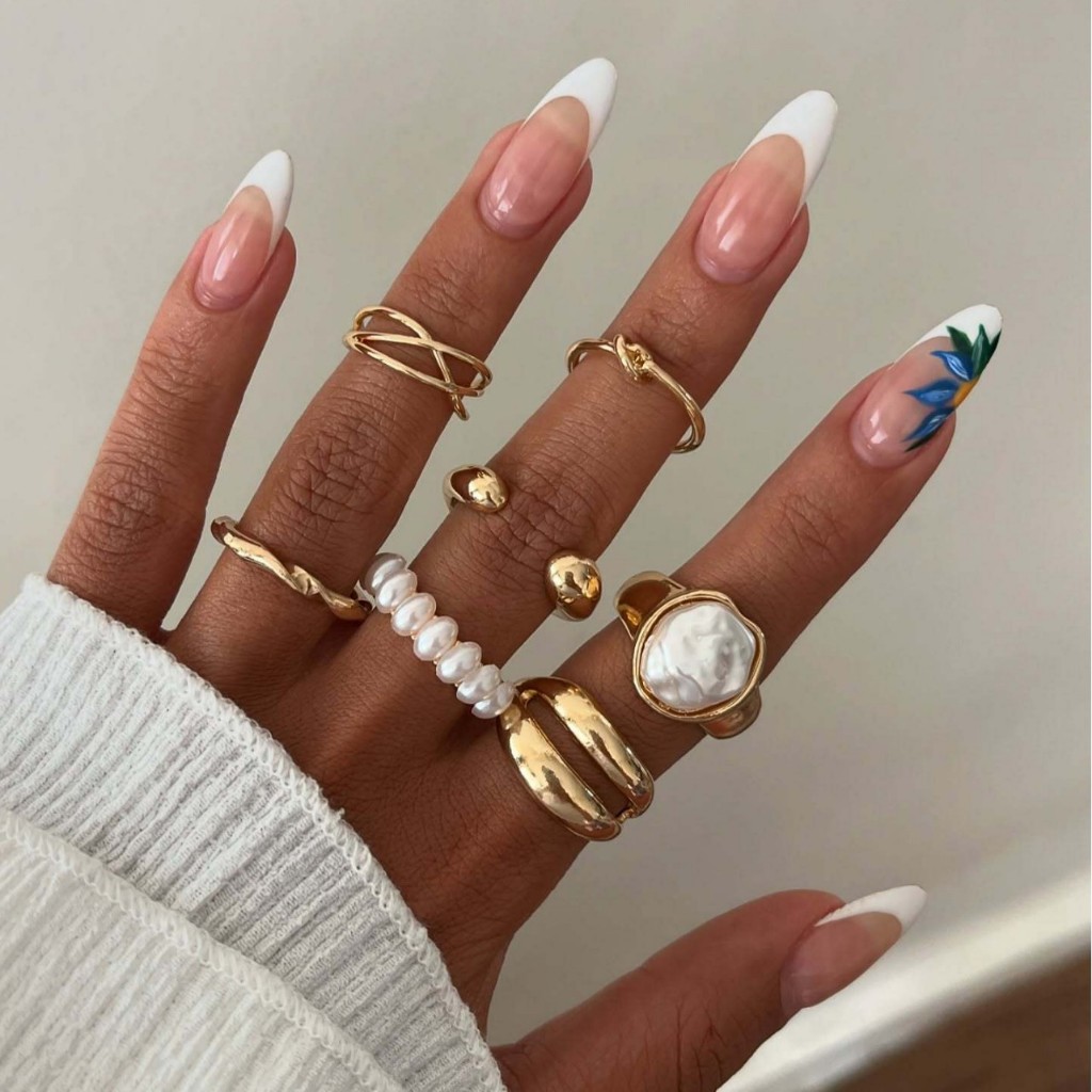 Popvjewel - Waka Simple Korea Style Ring set - Cincin Set Minimalis Warna Emas & Perak