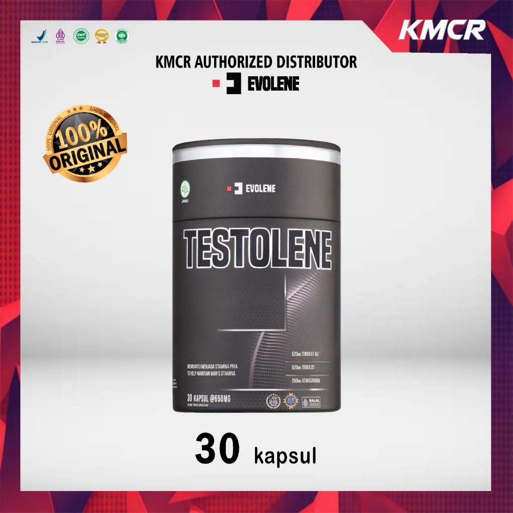 Evolene Testolene 30 Capsul Testoteron booster Suplemen Gym Kmcr