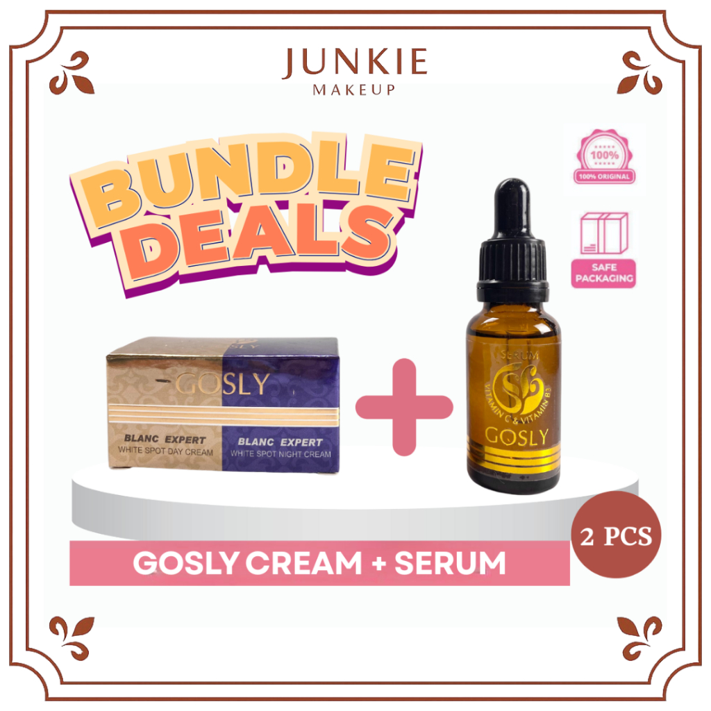 Gosly Blanc Expert/Gosly Cream with Gosly Whitening Serum / paket Skincare Pemutih Wajah / JUNKIE MA