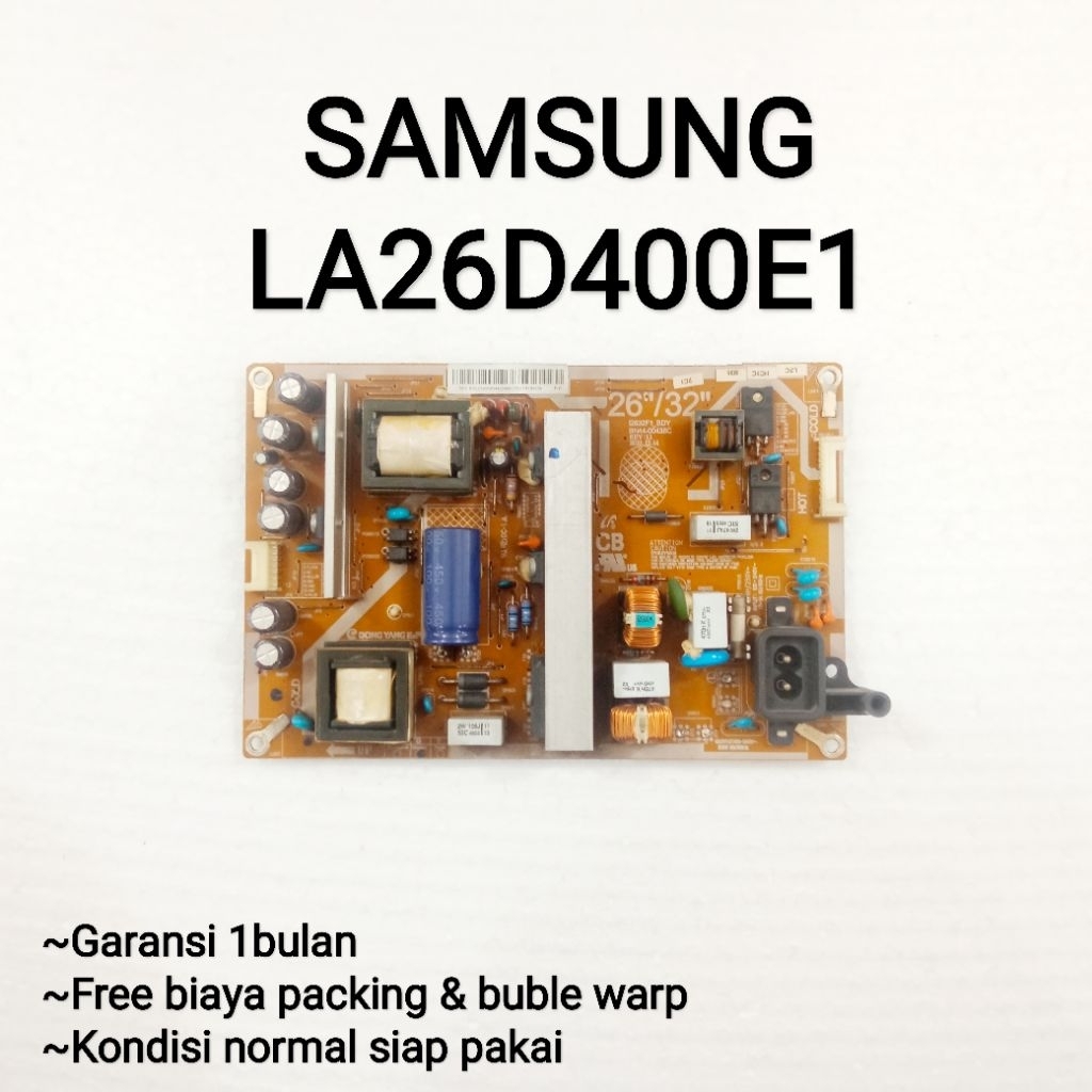 Psu power supply mesin tv SAMSUNG LA26D400E1 - LA26D400 regulator mesin tv lcd