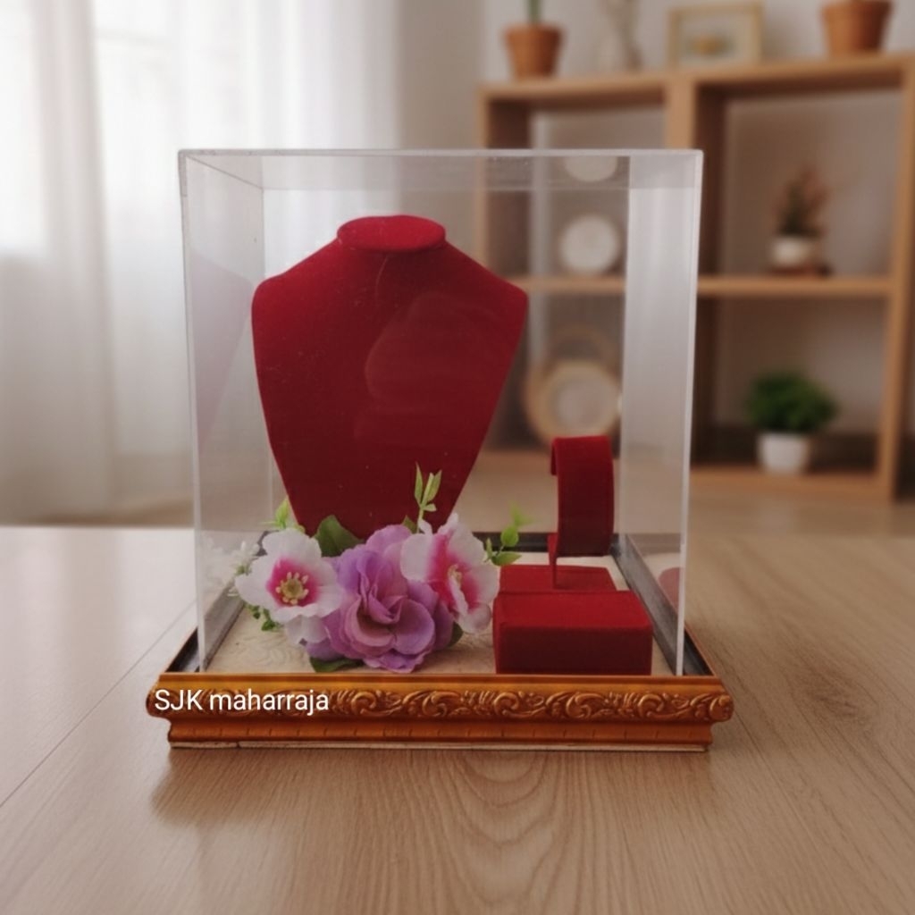 SET MAHAR PERHIASAN SESERAHAN PERNIKAHAN BOX MIKA BENING