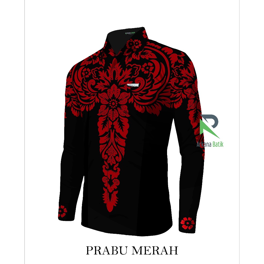 Arkana Batik Slimfit Motif Prabu Merah (Red Prabu)