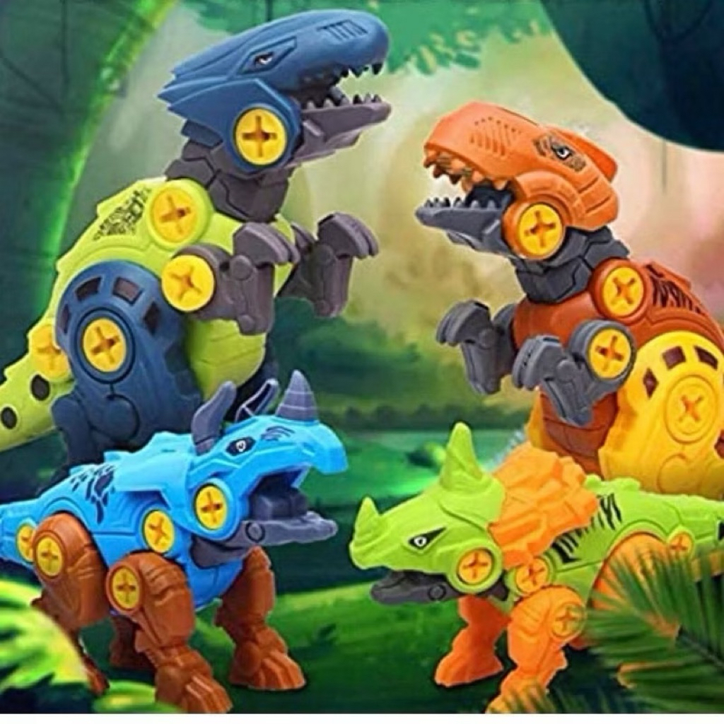 mainan diy dinosaurus rakit obeng besar / mainan dinosaurus fancy / robot dinosaurus / mainan anak m