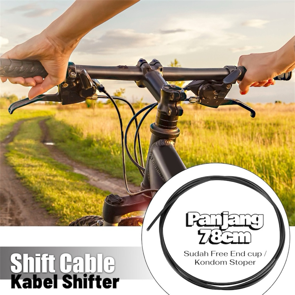 ( HOUSING SHIFTER 78cm + KONDOM ) Kabel Operan Outer Cable Shifters  4 mm 4mm Free End Cup Mtb Seli 