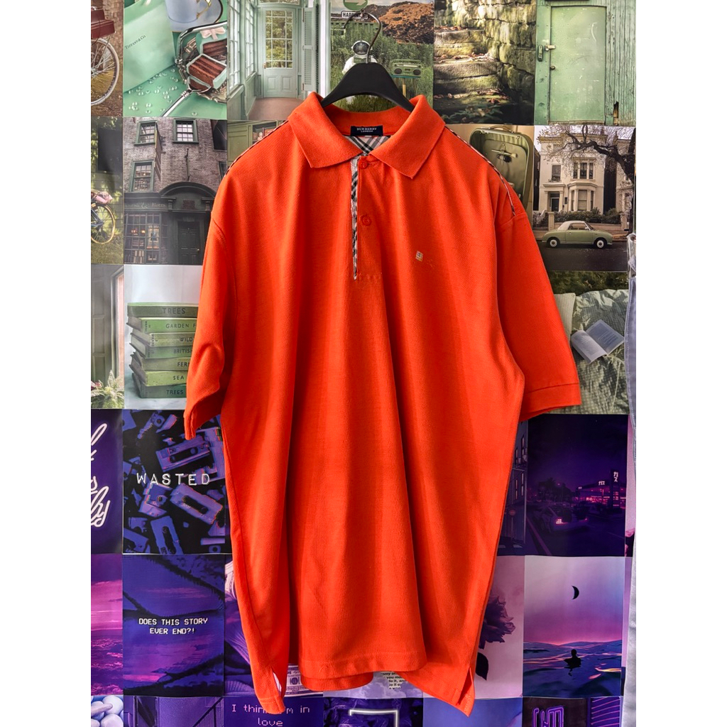 Burberry Polo Shirt Orange Preloved