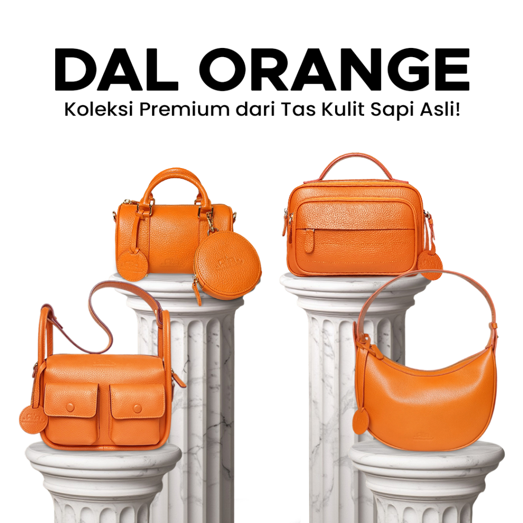 DAL ORANGE BAG SPECIAL | Tas Kulit Sapi Asli | Tas Selempang | Tas Mini | Handbag | Tas Cewek | 1) D