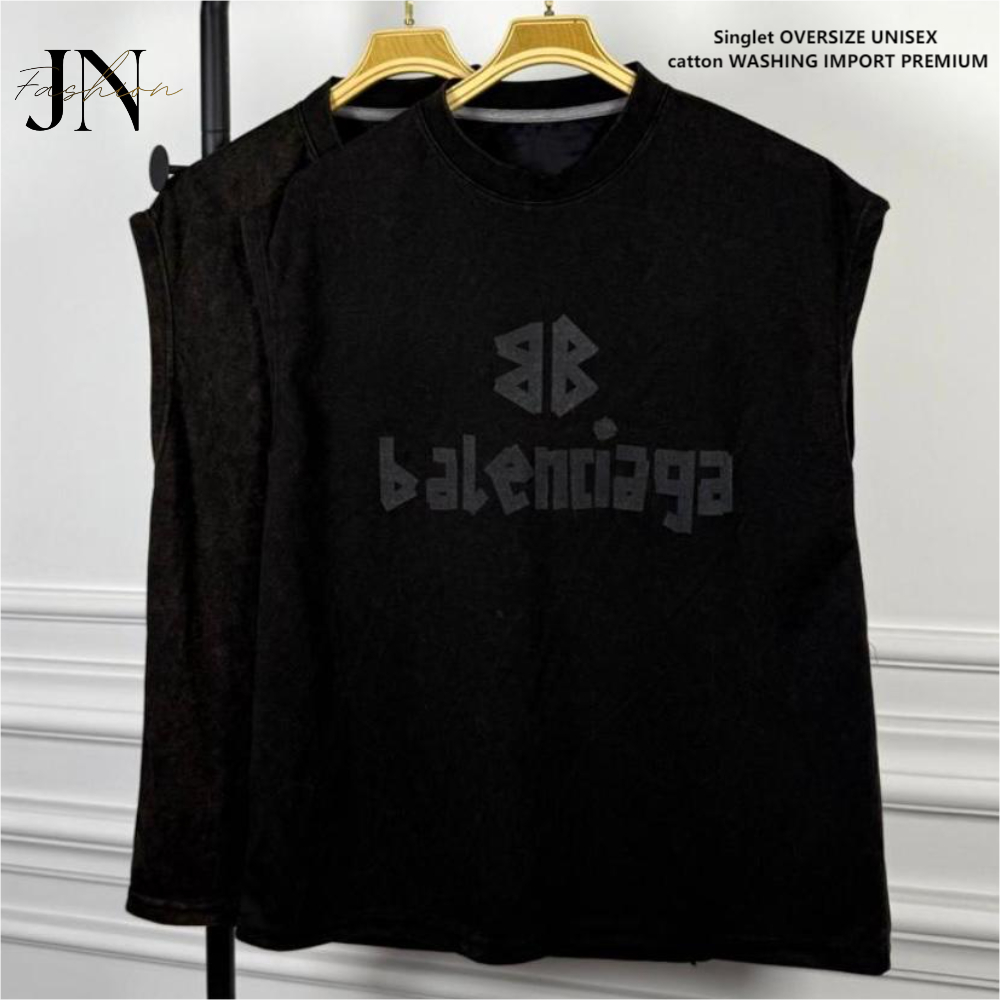 JN-FASHION | Kaos Singlet Oversize BALEN-GAP-MONCLER - Kaos Tanktop UNISEX WASHING Oversize