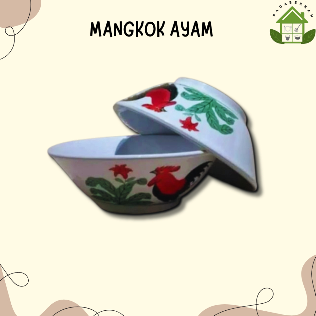 Mangkok Bub Mangkuk Bakso Cap Ayam Jago Murah Mangkok Ayam Lucky Mangkok Ayam Jago 1Lusin 12Pcs