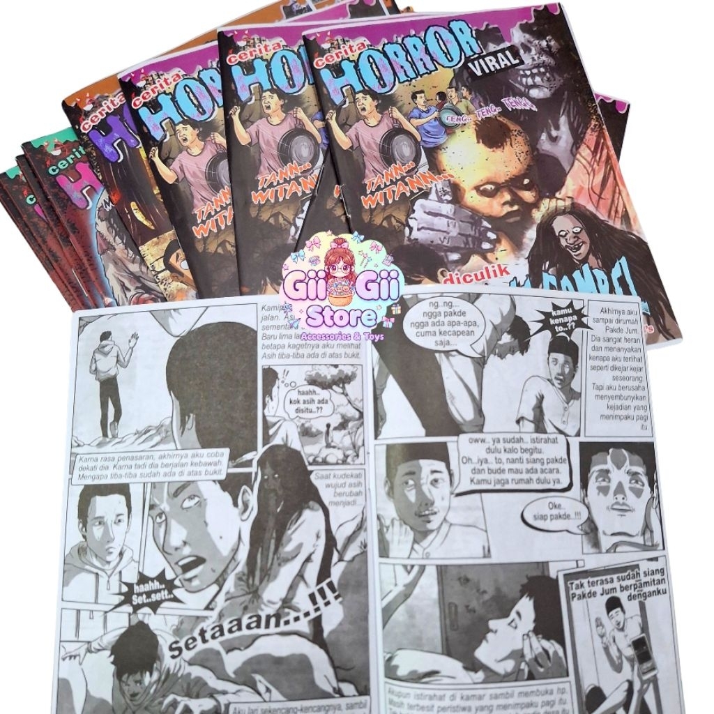 20 Pcs Komik Horor Seru Tanggung DG 12x9cm (Mix) Buku Cerita Horor Komik Seram Komik Hantu