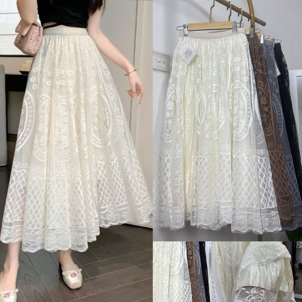 Rok Brukat Premium Renda Elegan Panjang Full puring Kekinian Terbaru