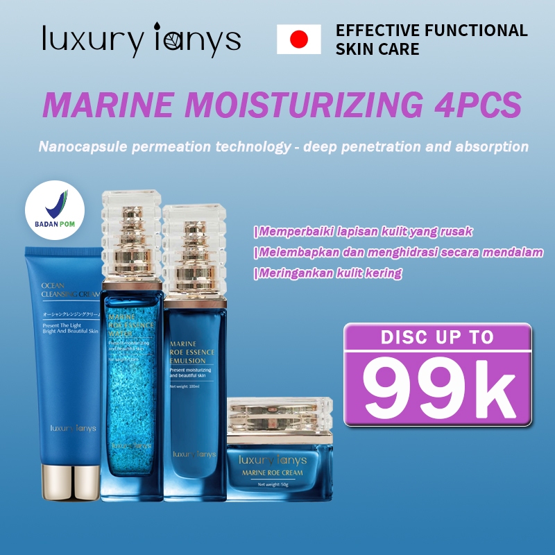luxury ianys Marine Caviar Skincare Moisturizing 4pcs BPOM – Paket Perawatan Kulit Sensitif Perbaiki