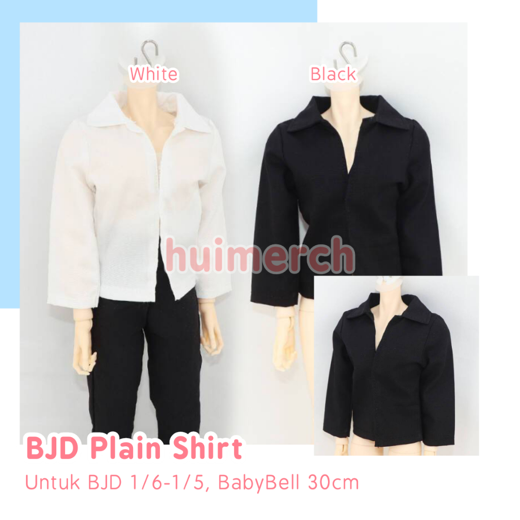 BJD Clothes Plain Shirt Kemeja 1/5 1/6 30cm