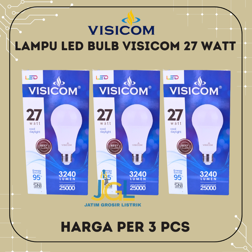 Paket 3 Pcs Visicom Lampu LED Visicom 27 Watt Bergaransi 1 Tahun