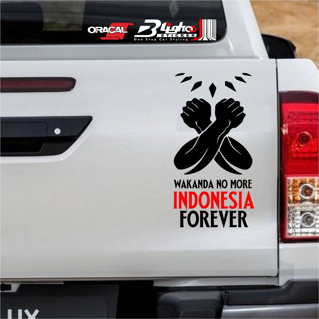 BLIGHOO Cutting Sticker Wakanda No More Indonesia Forever Stiker Aksesoris Mobil Black Panther Keren