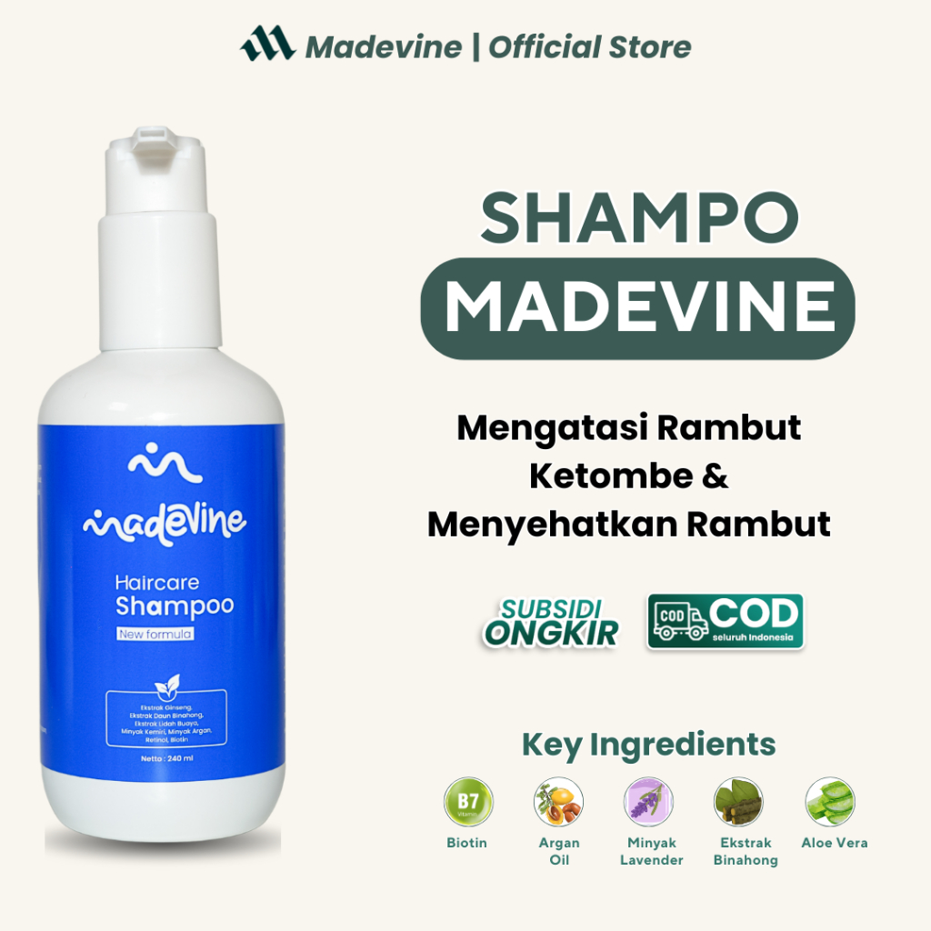 Shampoo Madevine - Perawatan Rambut Rontok ketombe | Sudah BPOM