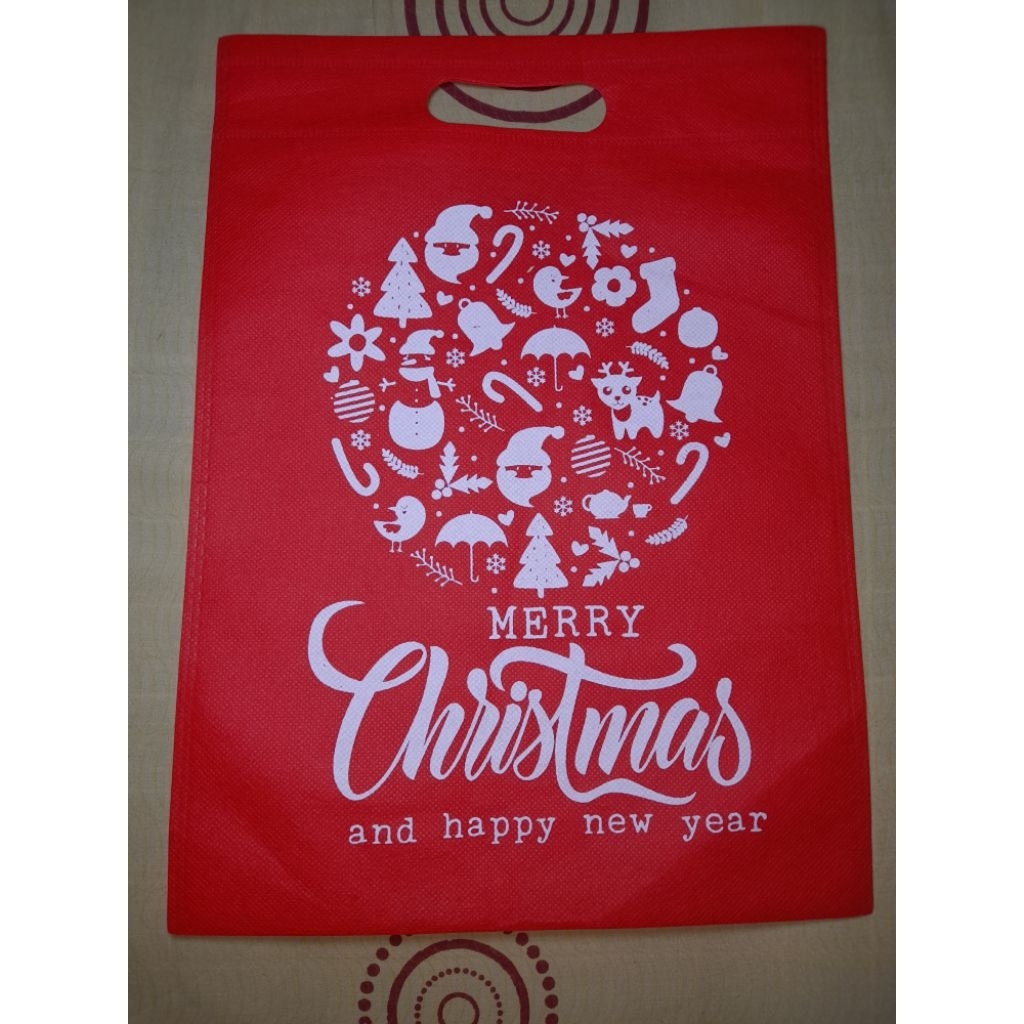 goodie bag edisi natal tahun baru 25x35 20 pcs (kodian)