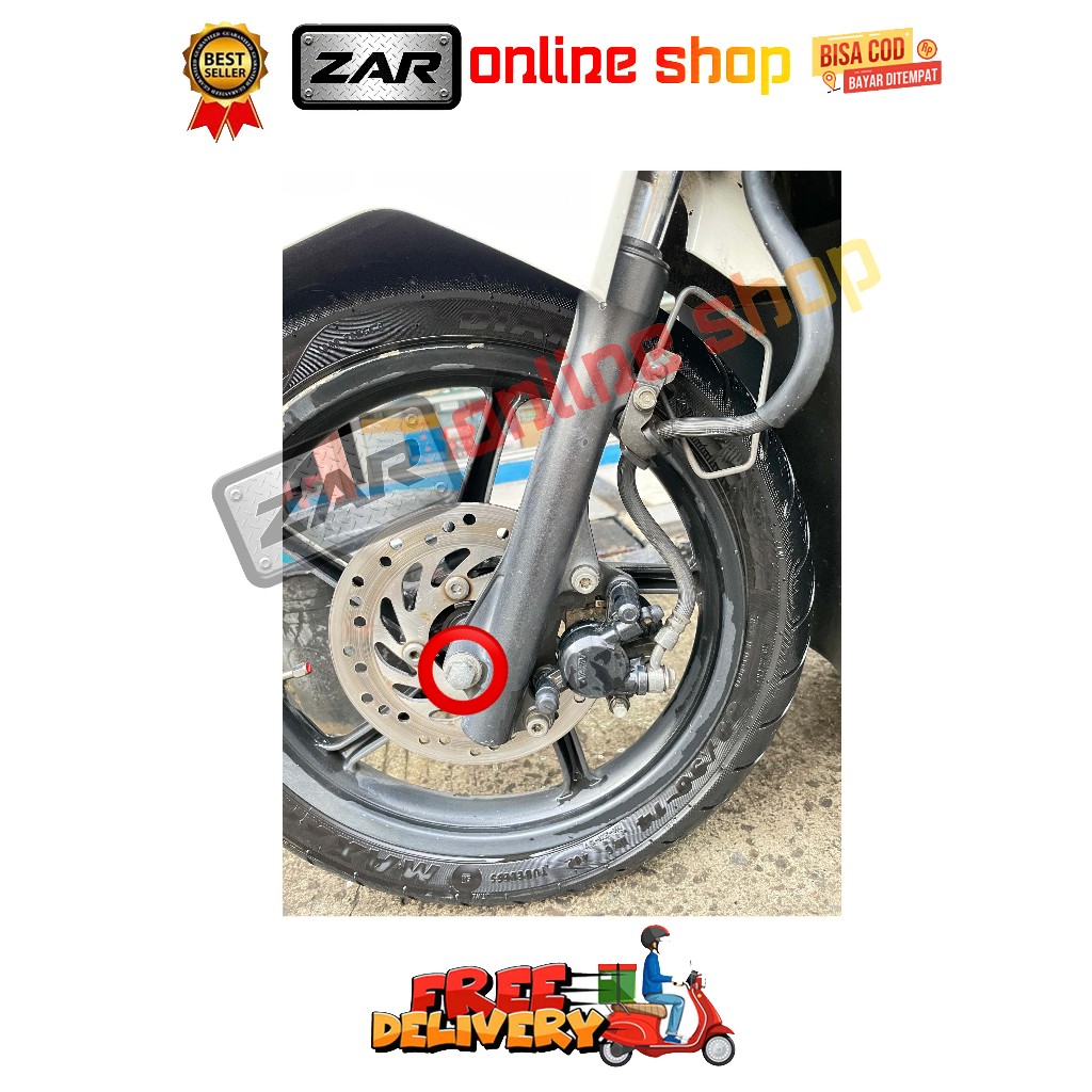AS RODA VELG DEPAN MODEL H-2 BEAT SCOOPY KARBU FI ESP SPACY VARIO 110 TECHNO CW TAHUN 2006 - 2014 KA