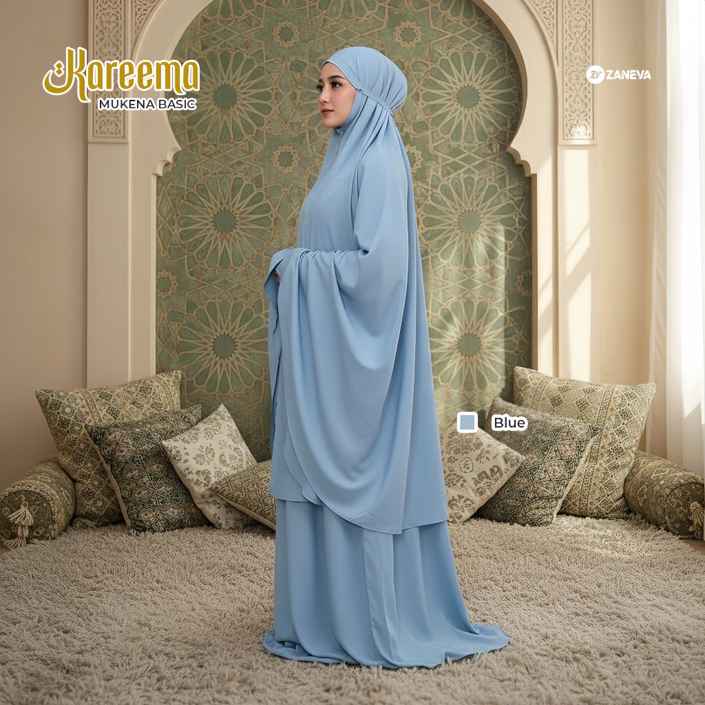 ZANEVA HIJAB - Kareema Prayer Set l Mukena Polos Jumbo Bahan Rayon untuk Harian, Umrah & Lebaran