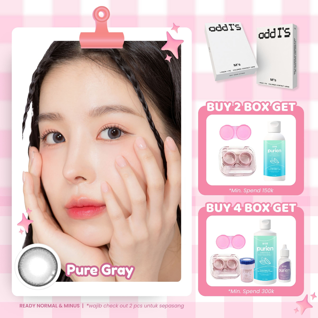 ODDIS Softlens - Pure Gray [1pc/sebelah] Softlens Abu Terang