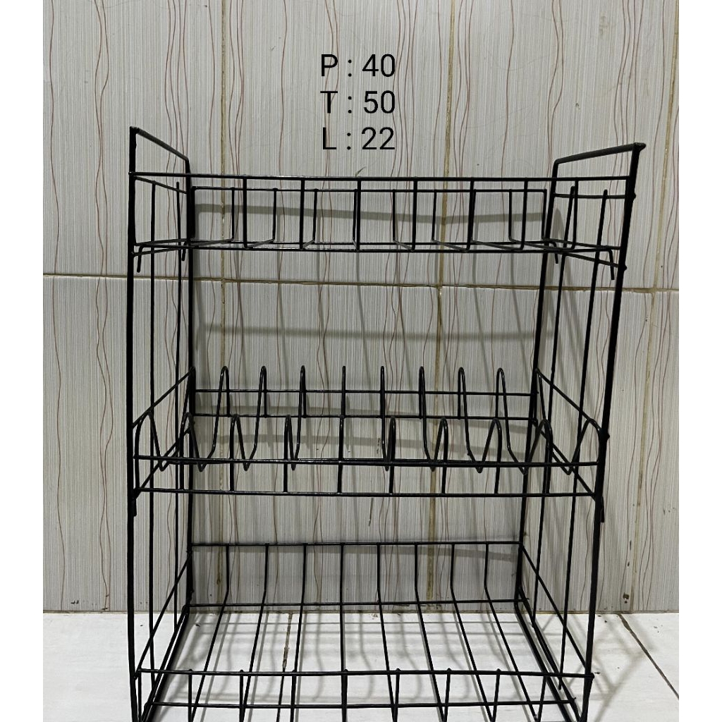 Rak piring  Rak susun 3 Rak buku Rak gantung rak piring rak murah anti karat rak dinding RPK 03