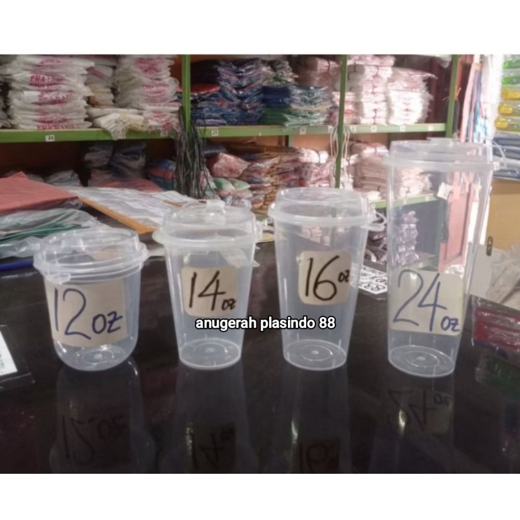 cup injection + tutup 12oz, 14oz, 16oz, 24oz = 1 DUS