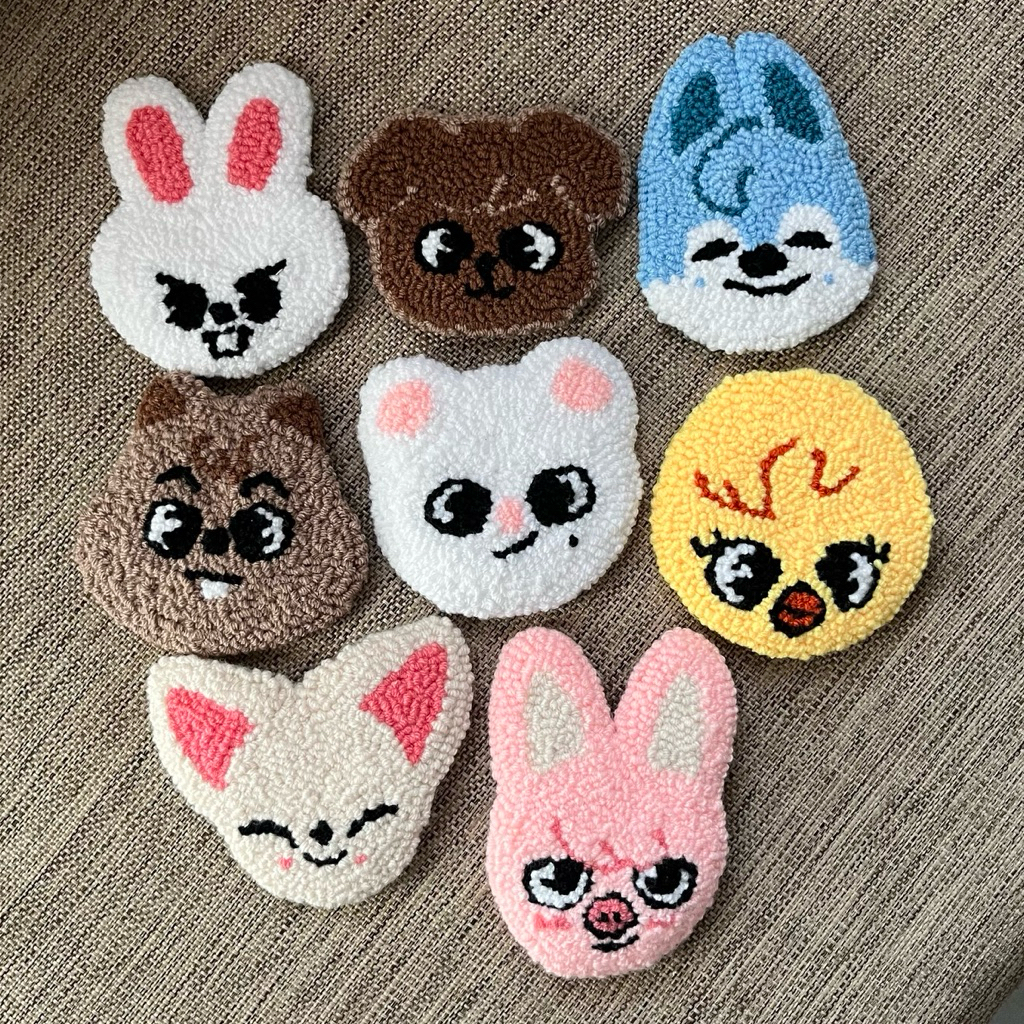 [Ready] Tatakan Gelas Handmade / Tatakan Gelas K-Pop / Tatakan Gelas Miniteen / Punchneedle Coaster 