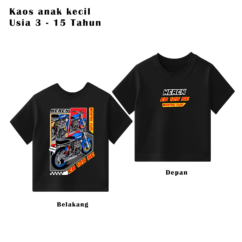 KAOS ANAK HEREX MOTOR CB 125 SE KAOS DISTRO HEREX MOTOR CB 125 SE PRIA WANITA