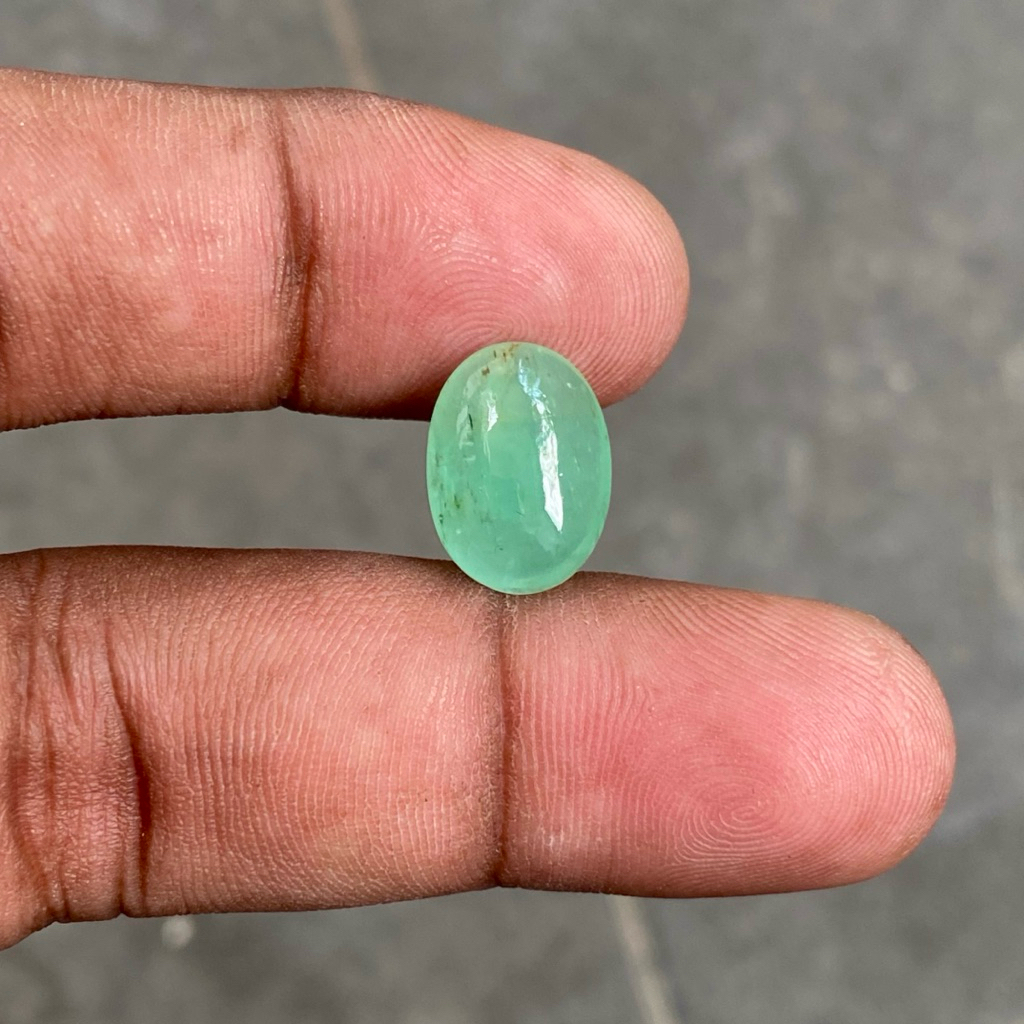 Batu zamrud Colombia cabochon natural ethiopian emerald jamrud Dim 14x10.5x6 CT 6.25